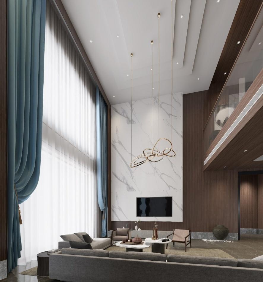 现代简约中式客厅 设计巧妙融合传统与现代-0