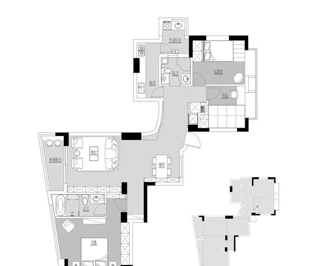 清羽设计丨平层丨黑白冷调如何打造温馨小家-0