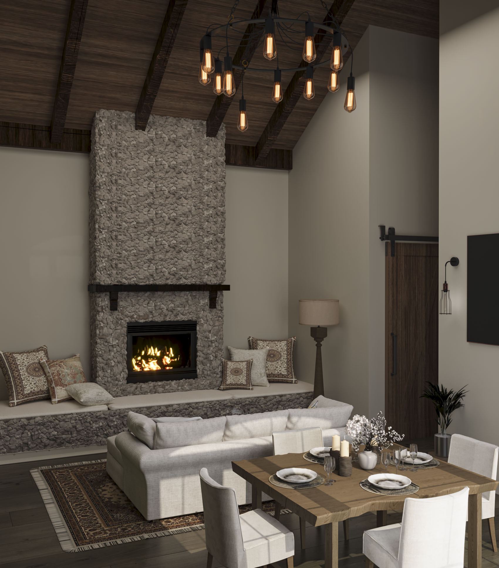Hotel Cottage Livingroom Design-7
