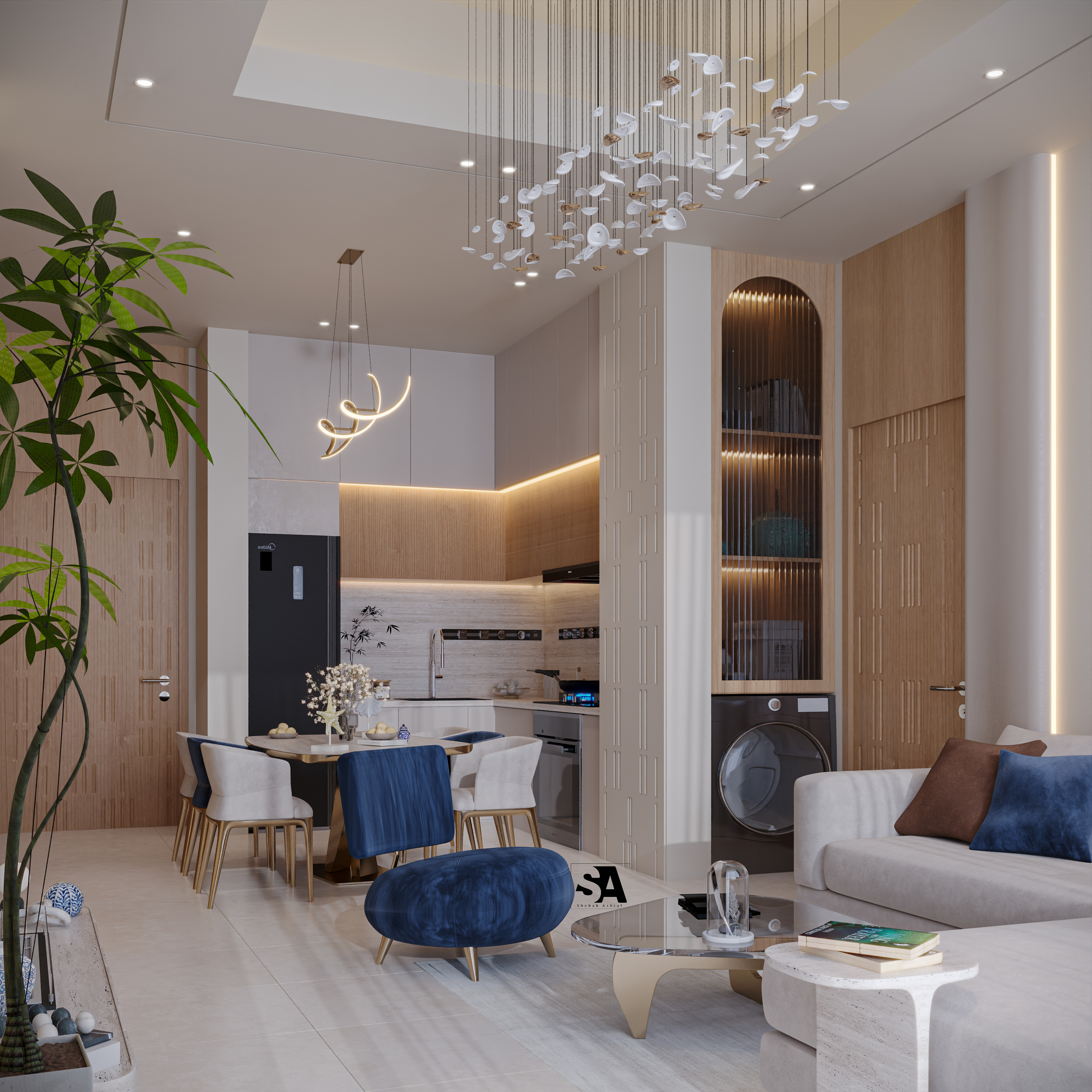 现代Living Room Design丨阿联酋丨Arch. Shehab Ashraf-7