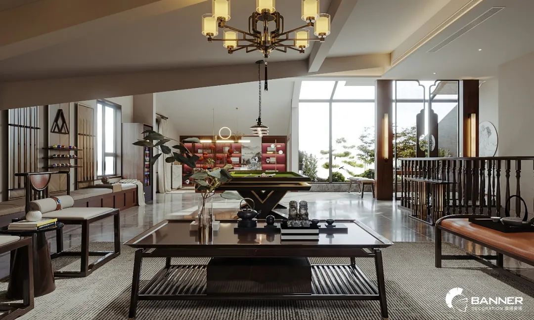 新中式别墅空间的诗意与优雅丨赵振庭-45