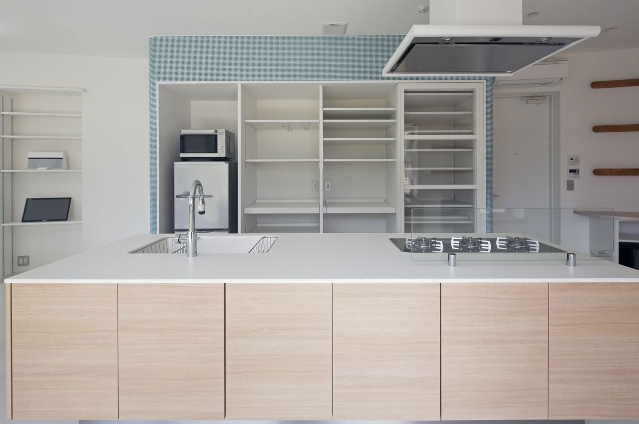 豪华别墅 现代风格一个有绿色屏障设计的弧型 日本 埼玉-15