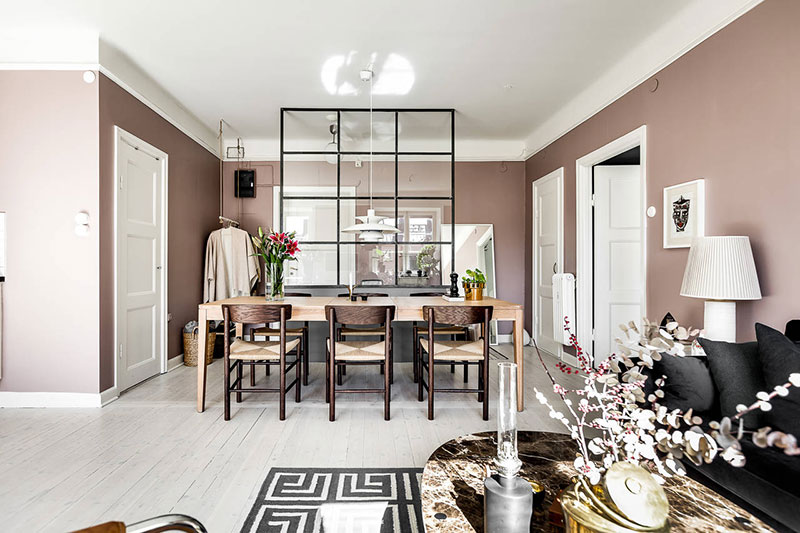 斯堪的纳维亚风情的 salmon 色小公寓-5