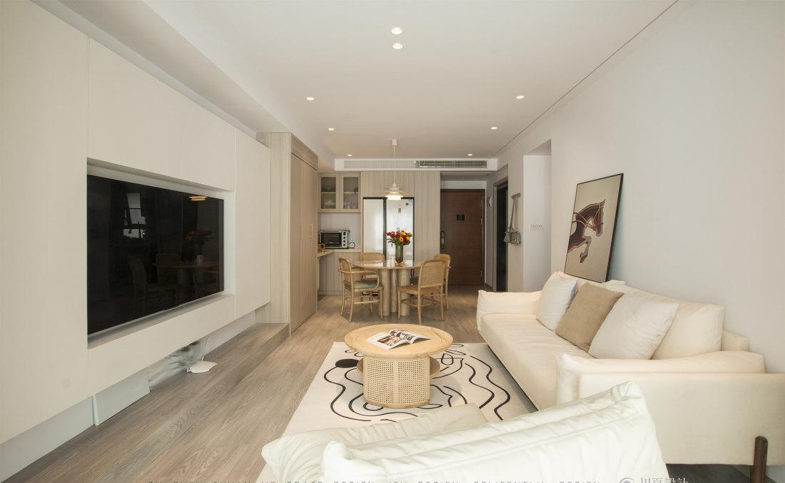 奶白木色极简平层-14