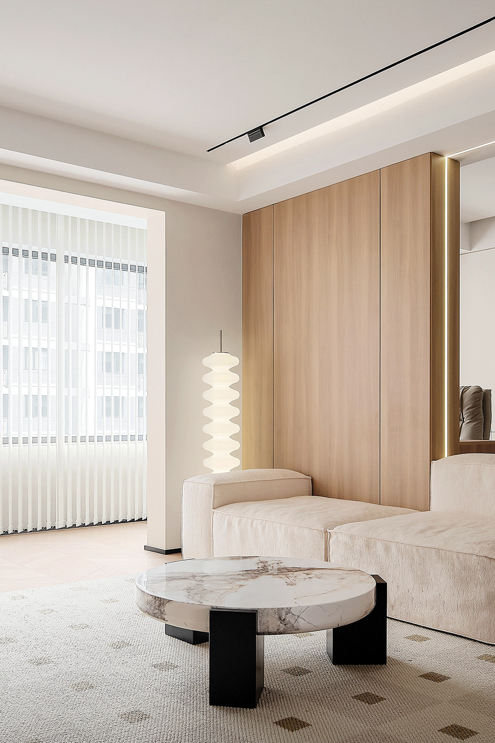 南京·棠宁府简约奶油艺术漆住宅丨中国南京丨大漠设计-6