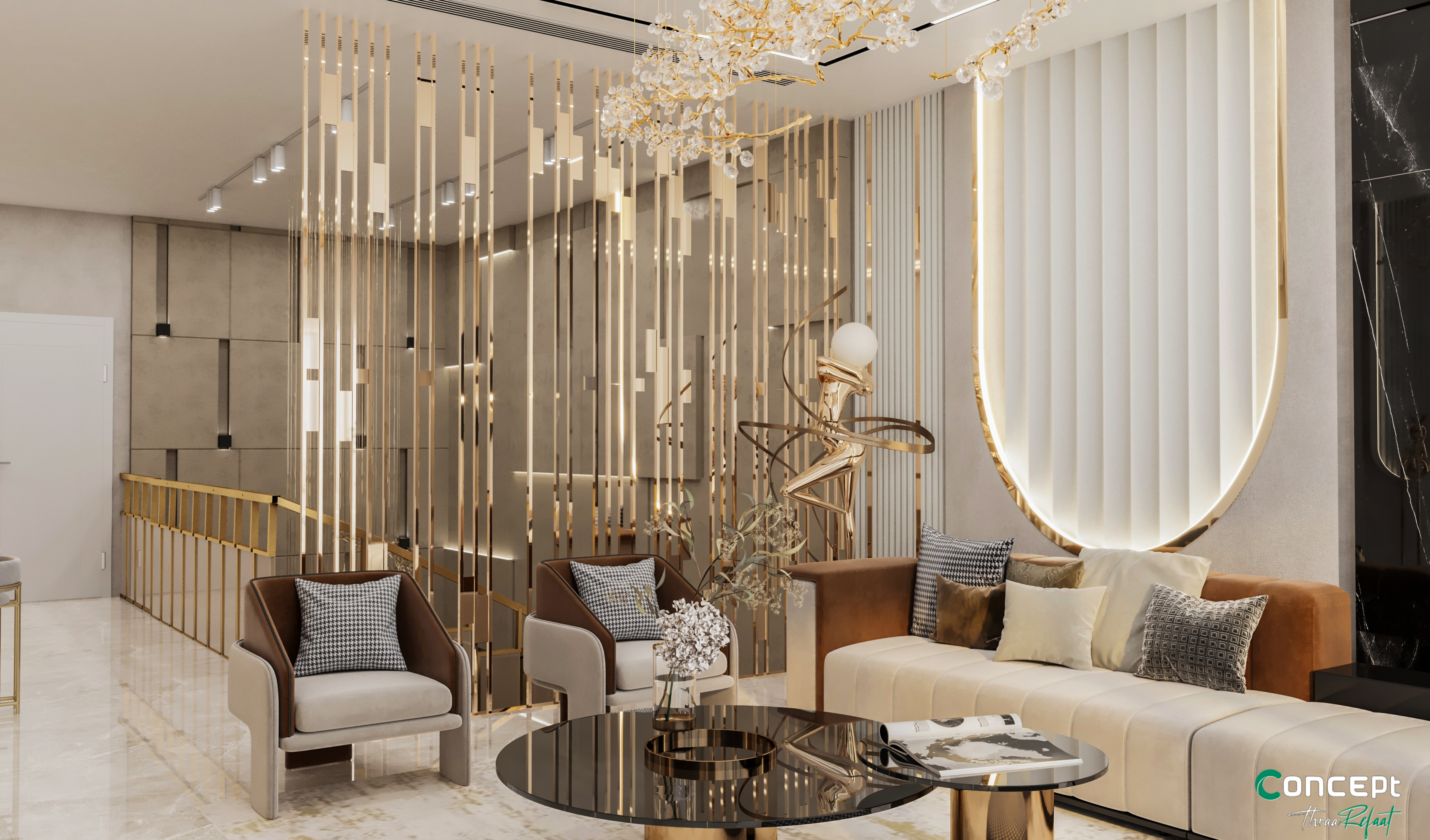 Modern living area with bar-3