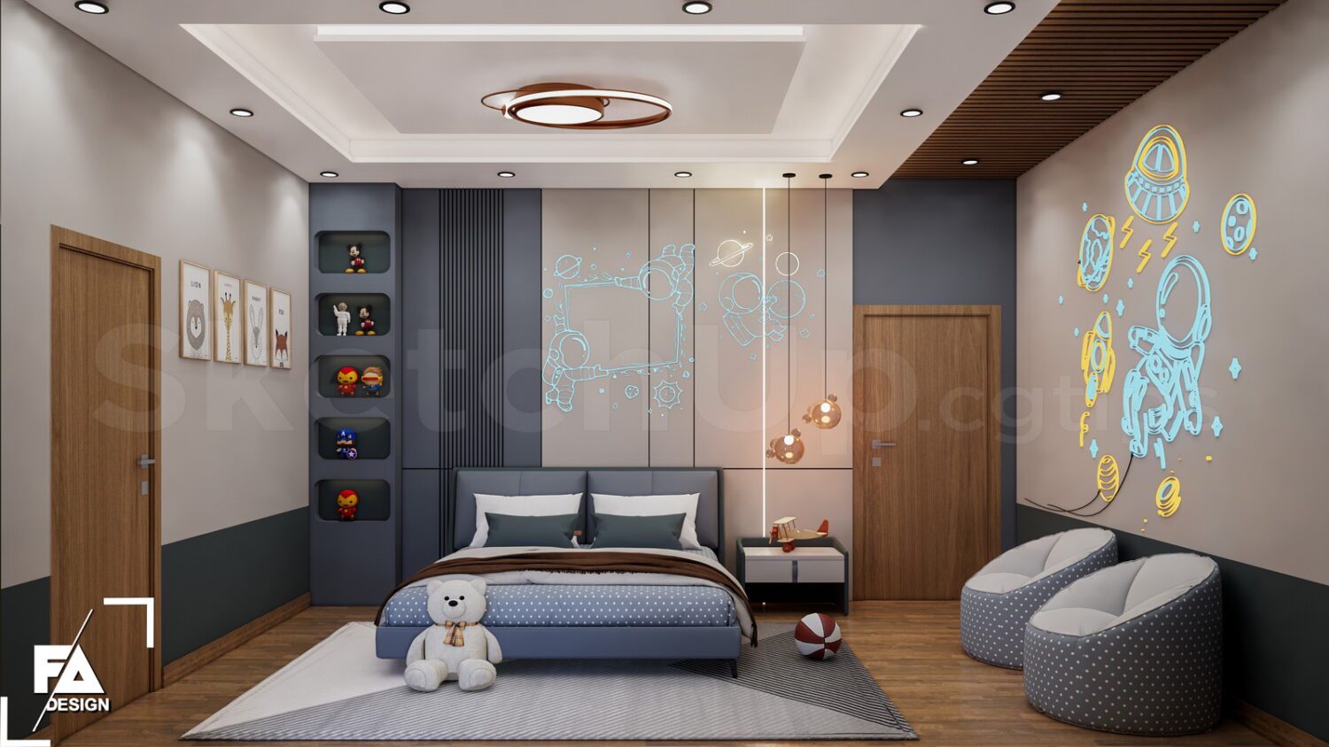 Sketchup儿童房室内模型-1