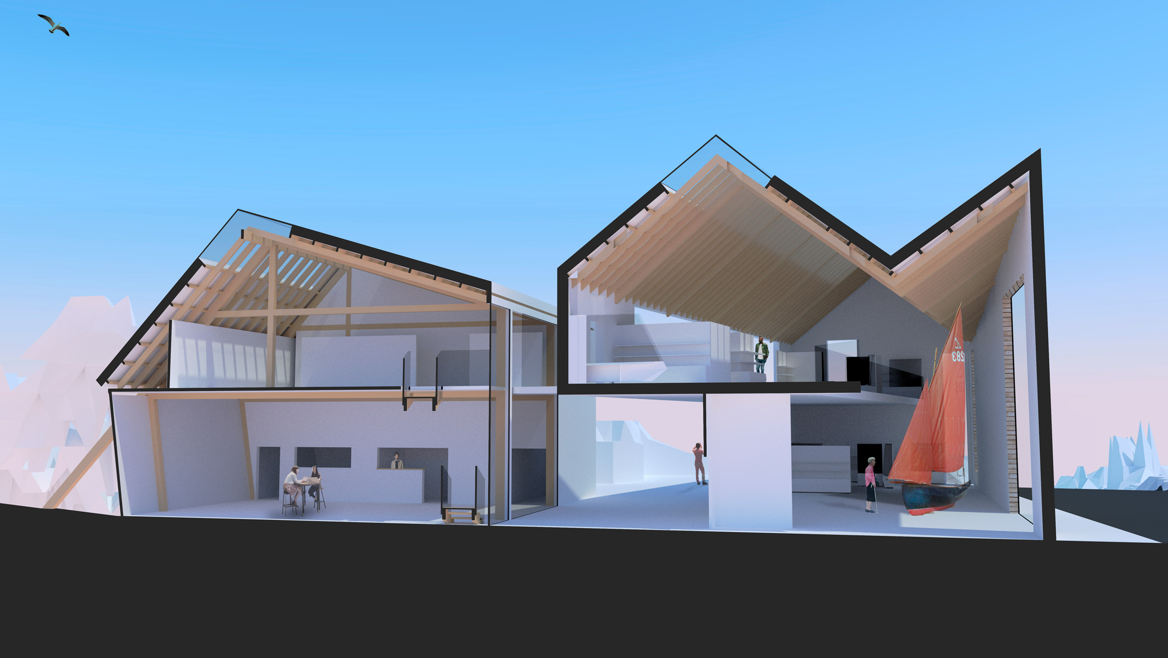 遥远岛屿的文化中心 | Falmouth 大学毕业生为 Scilly 群岛设计社区中心-12