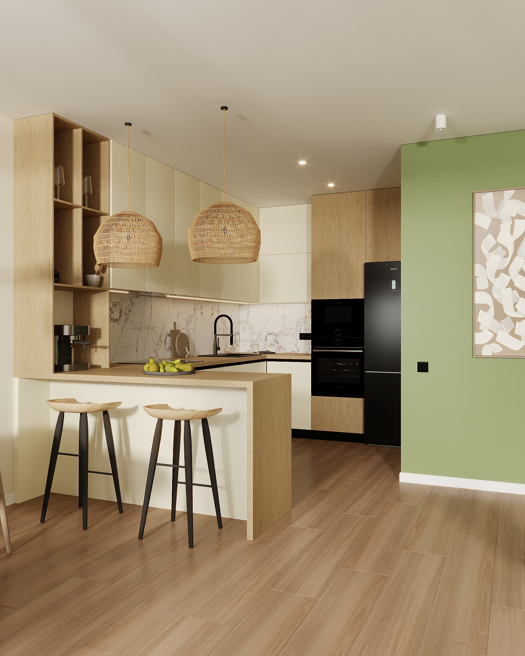 Kitchen-living room I Warm Contemporary-16