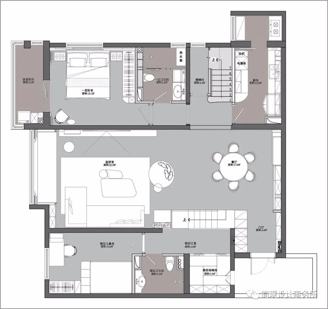 北京万柳怡水园错层复试公寓，功能与艺术的完美碰撞-43