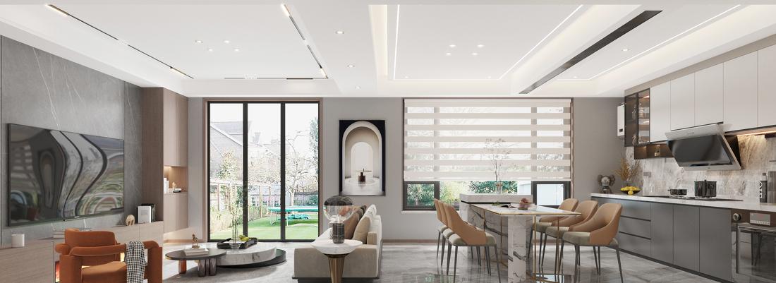 暖色系现代简约住宅设计-3