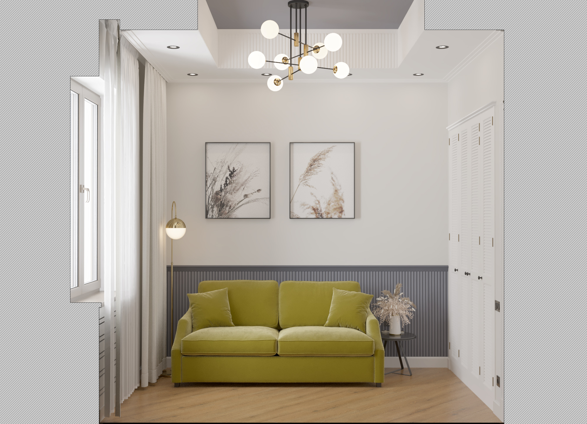 Design project of an apartment 100m2 complex Boulevard-29