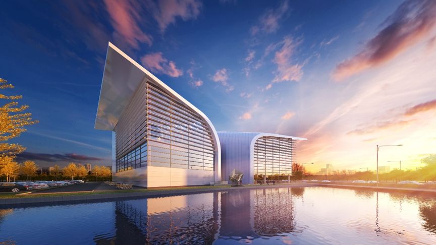 昆山德园文化展示馆——折纸飞机造型的新地标-19