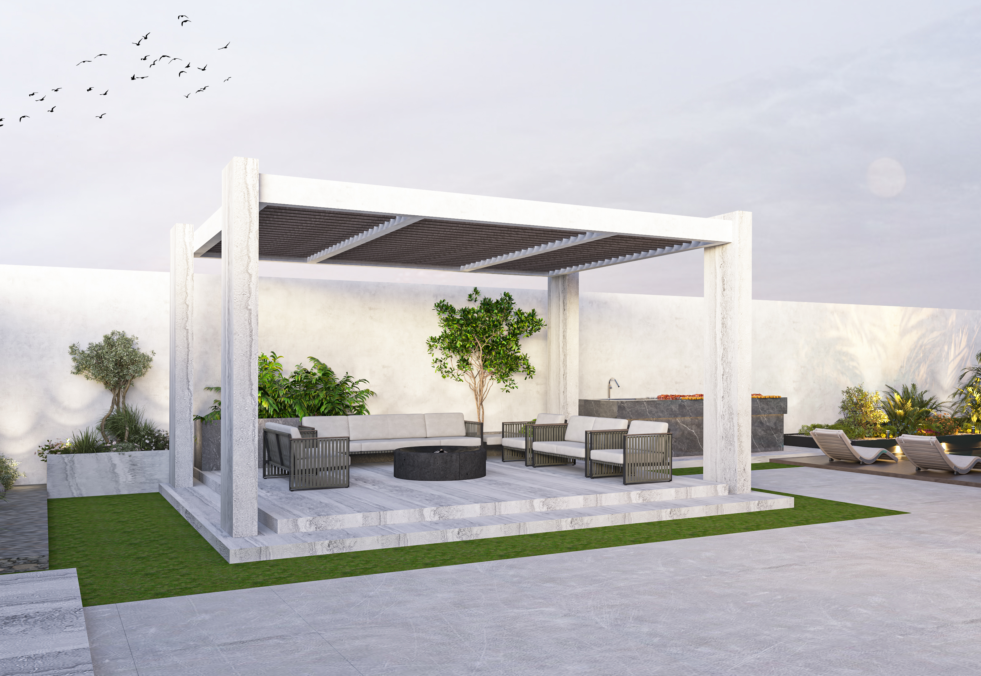 modren villa with landscape-4