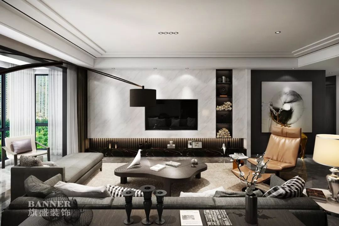 段峰 | 湖城大境 3 号地的现代简约之家-38