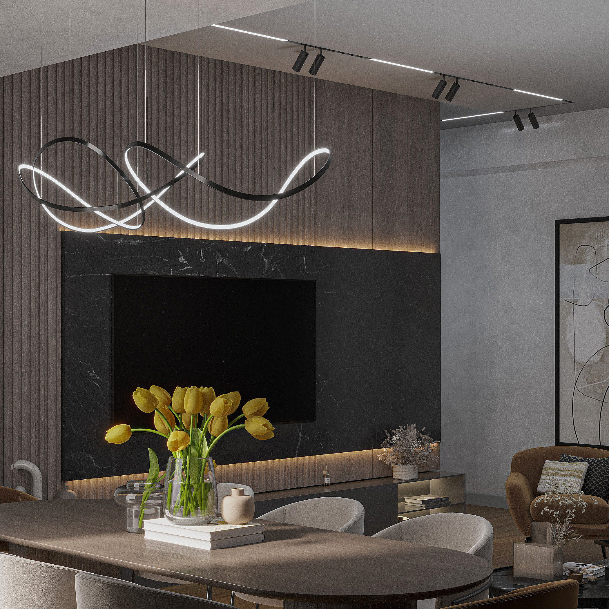 " Malibo " livingroom & holl design-2