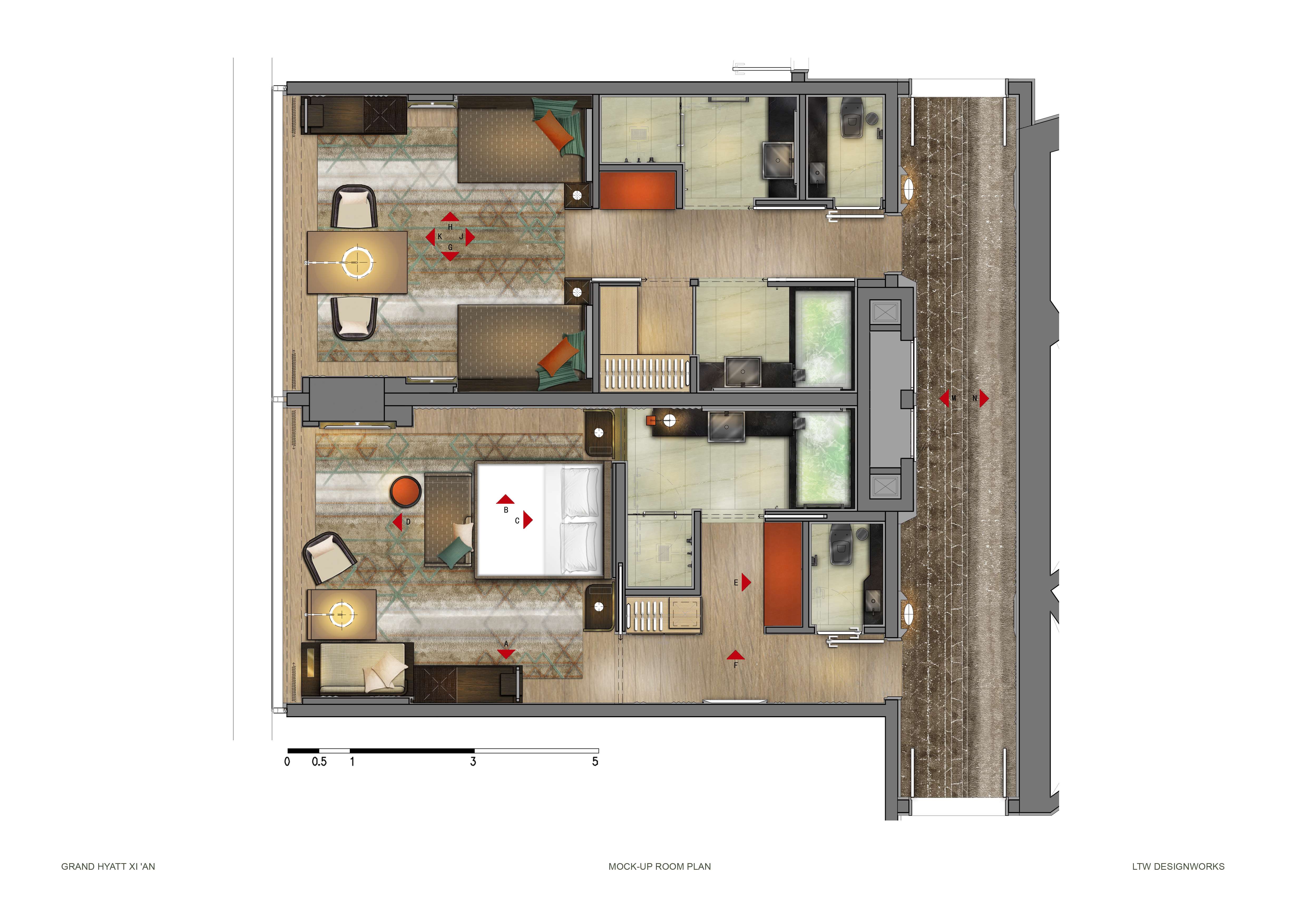LTW  西安君悦酒店客房方案10 27P 95M-11