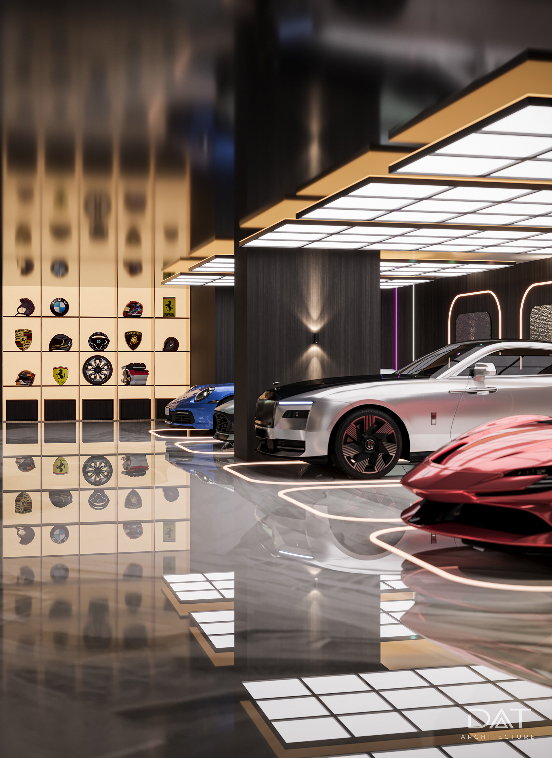 Luxury Colorful Garage 地下停车场-10