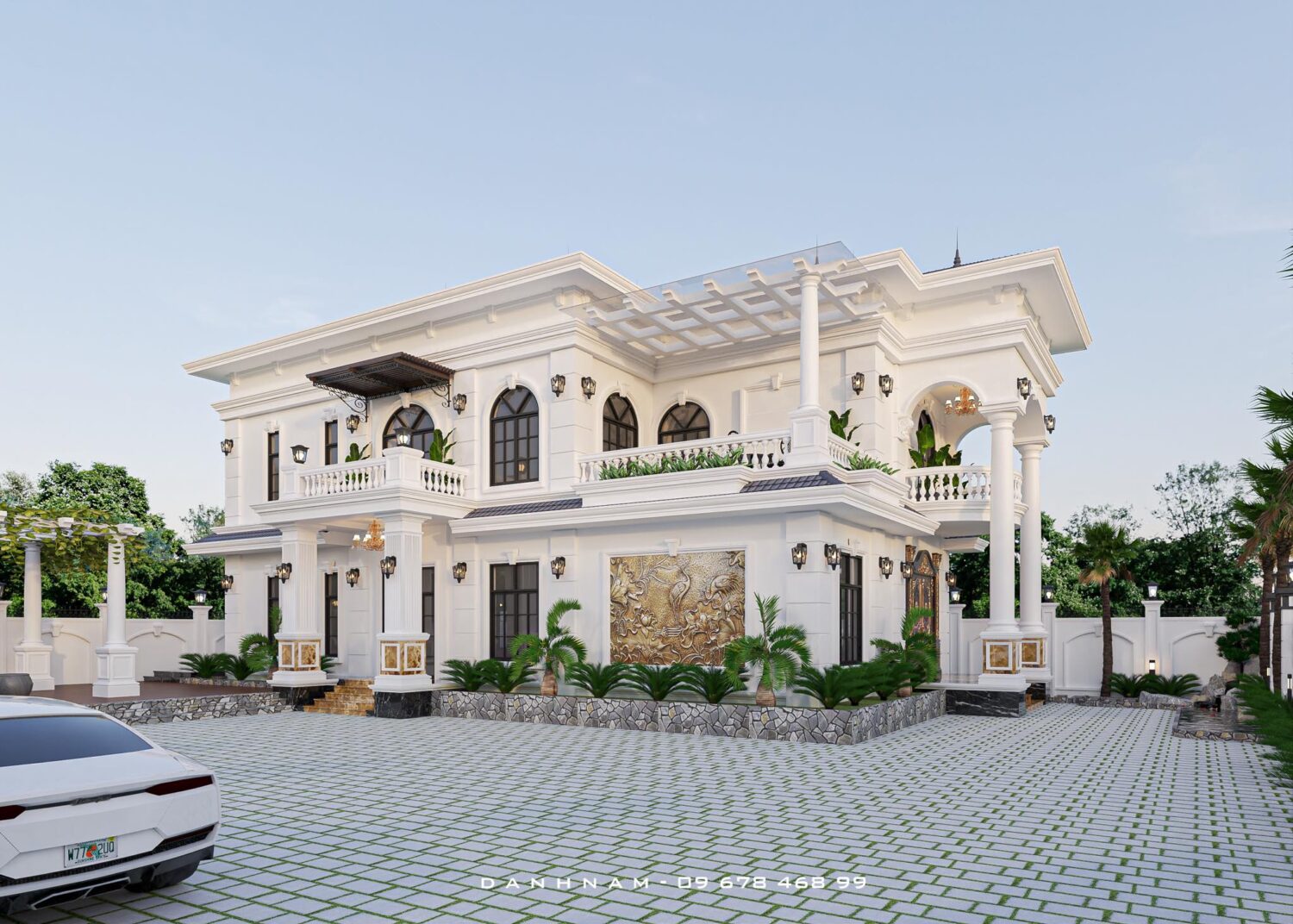 7102. Free Sketchup Villa Exterior Model Download-2