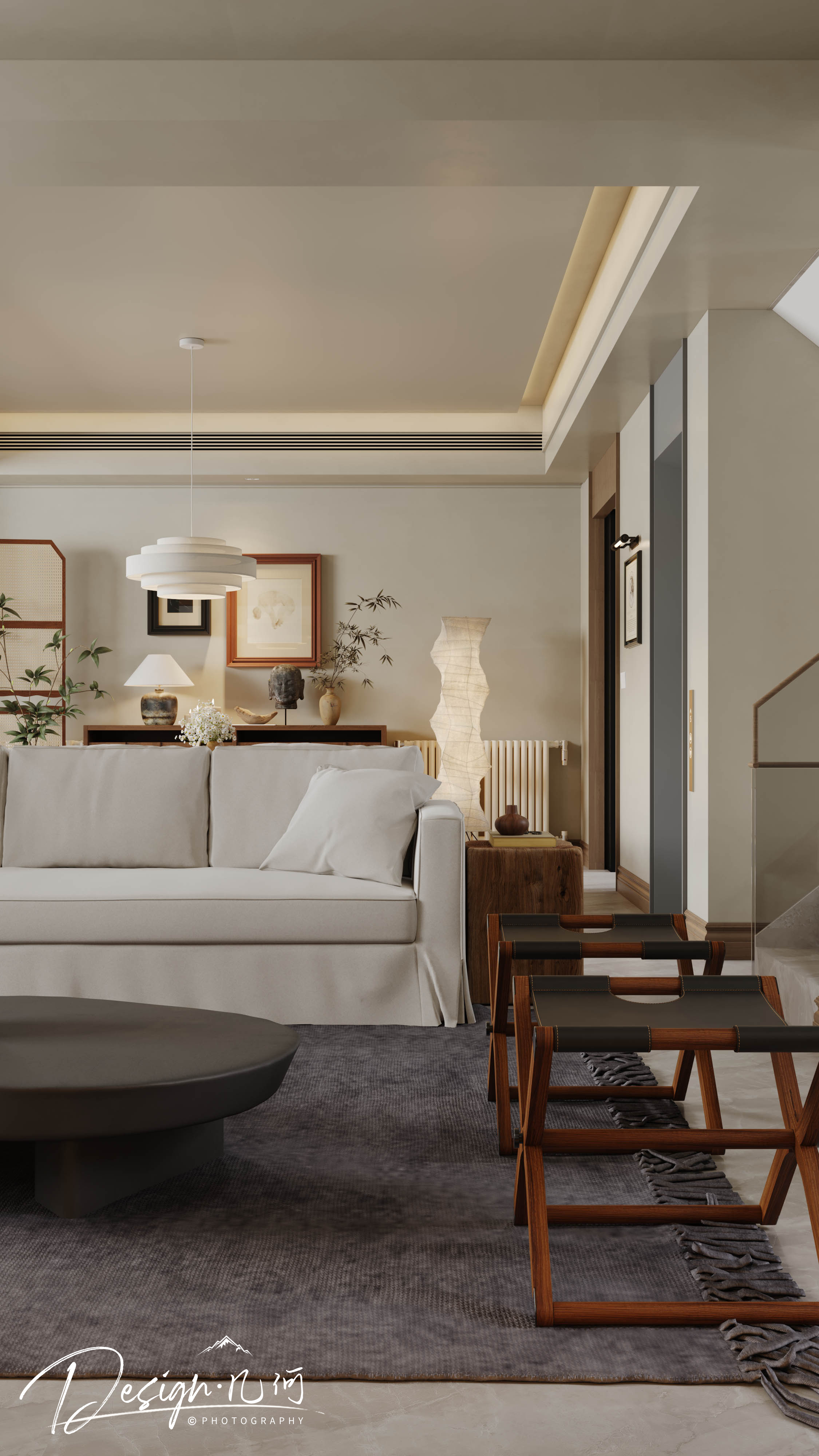 几何空间视觉表现 | 国建红郡中古风客餐厅-7