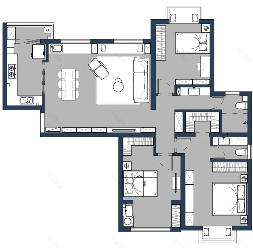 上海 102 平北欧风之家,粉色++ 白色++ 黑色大胆用色,储物空间超强-13
