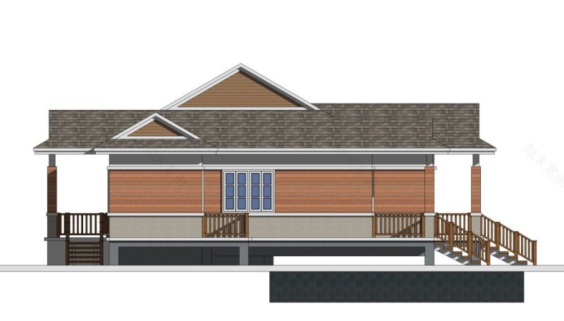 现代一层四卧室住宅设计-23