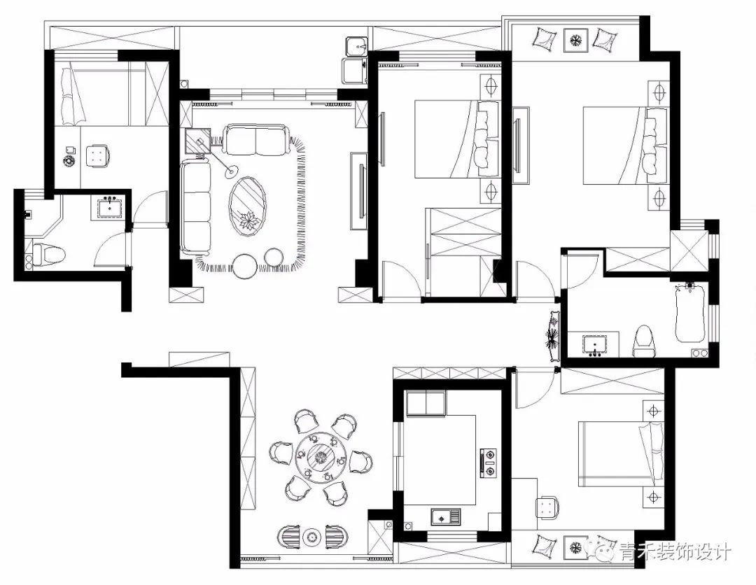 瑞庭御园新中式雅居,青禾装饰打造四室两厅禅意空间-26