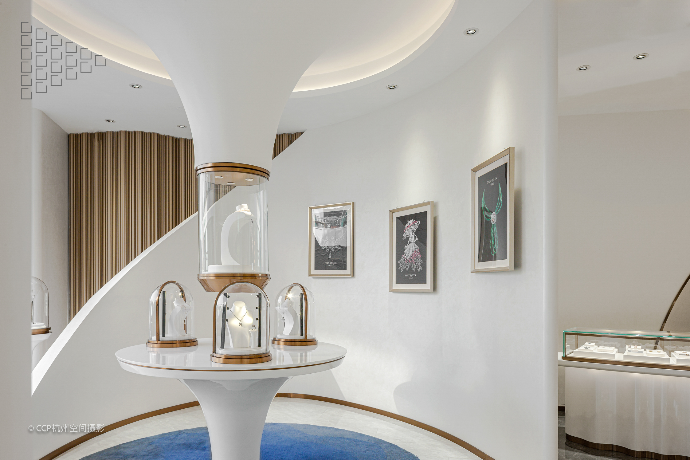 弧线美学｜工装空间珠宝店实景拍摄案例丨中国郑州丨双邑-7