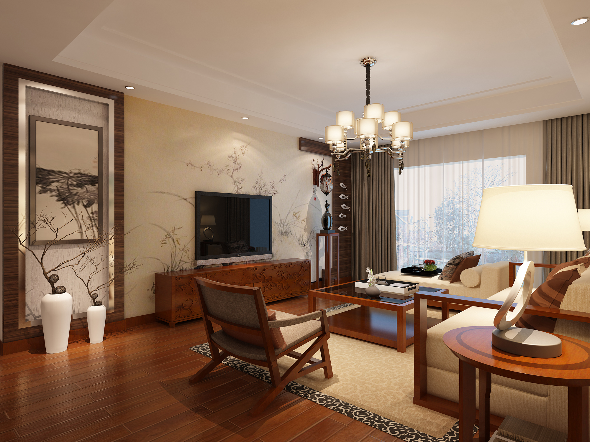 新中式 中式古典 奢华家装别墅样板房-17-36