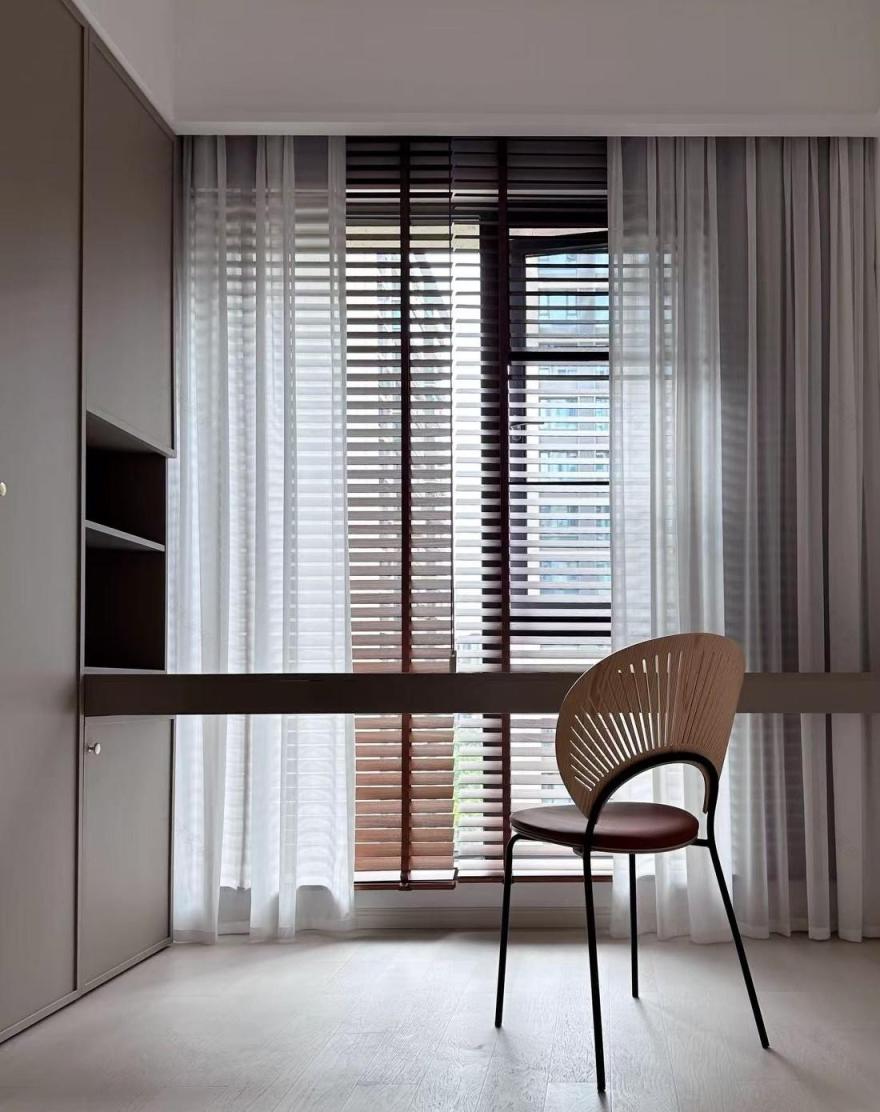 客厅里的书房,轻法式精装房改造-28