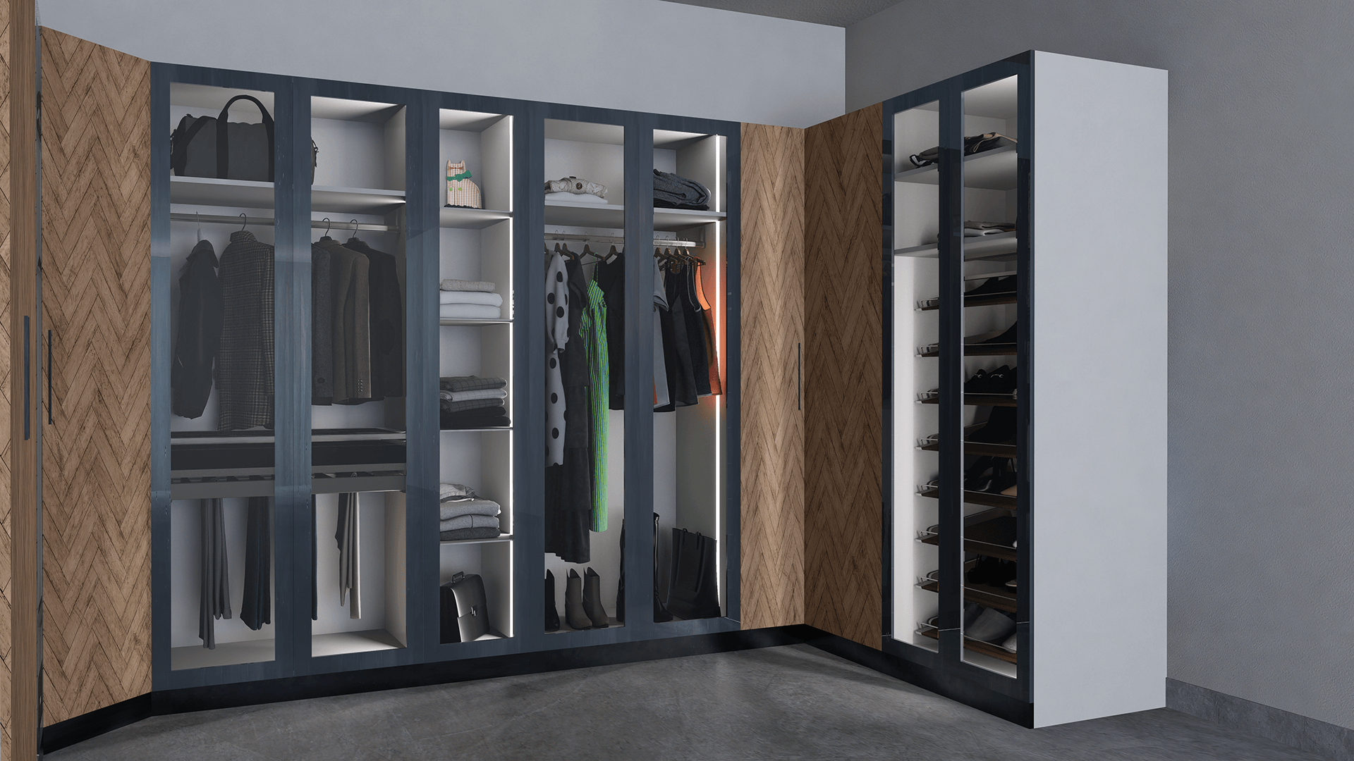 步入式衣帽间及衣柜设计-9