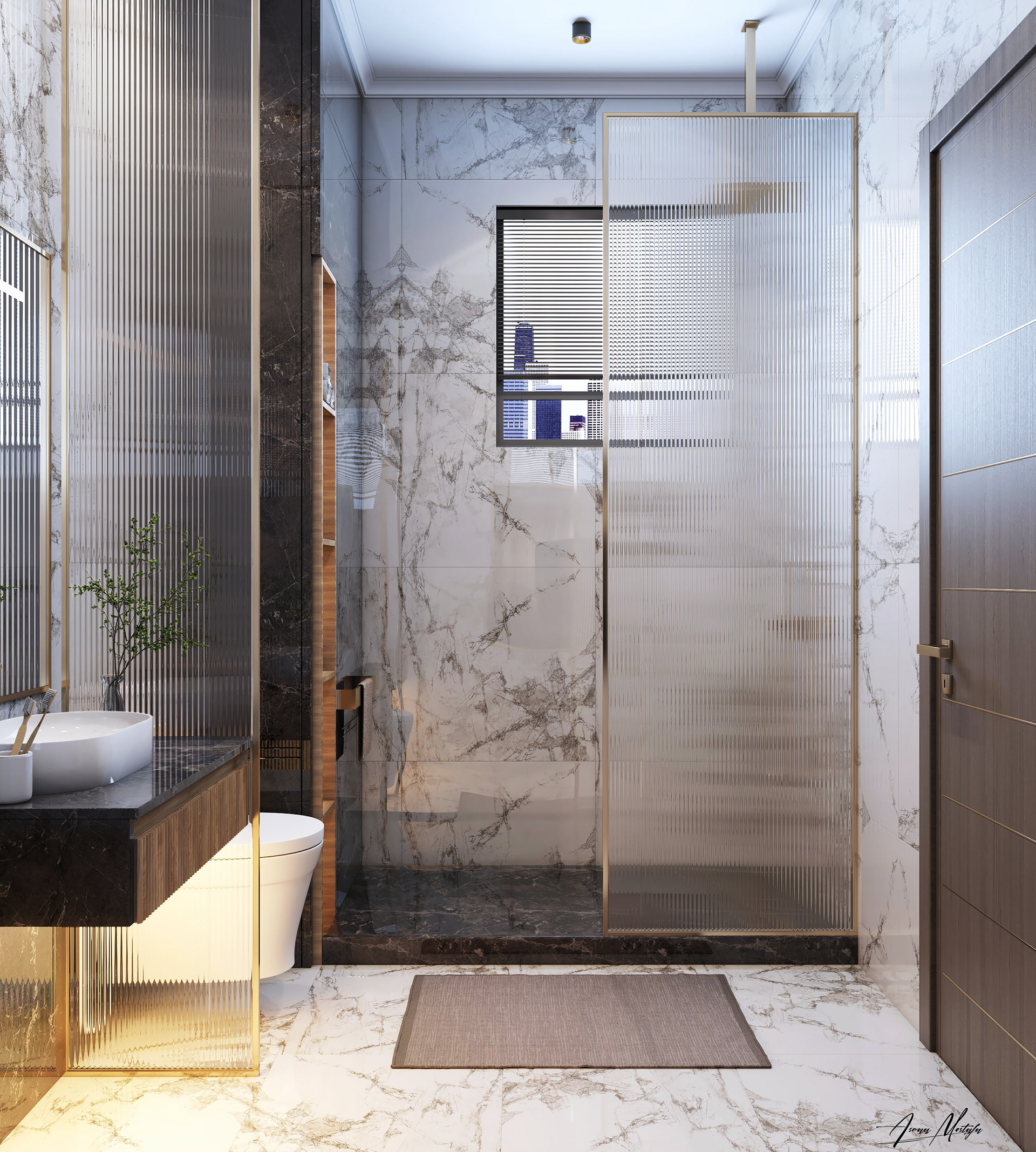 私人别墅卫生间及洗漱区设计丨卡塔尔多哈-4