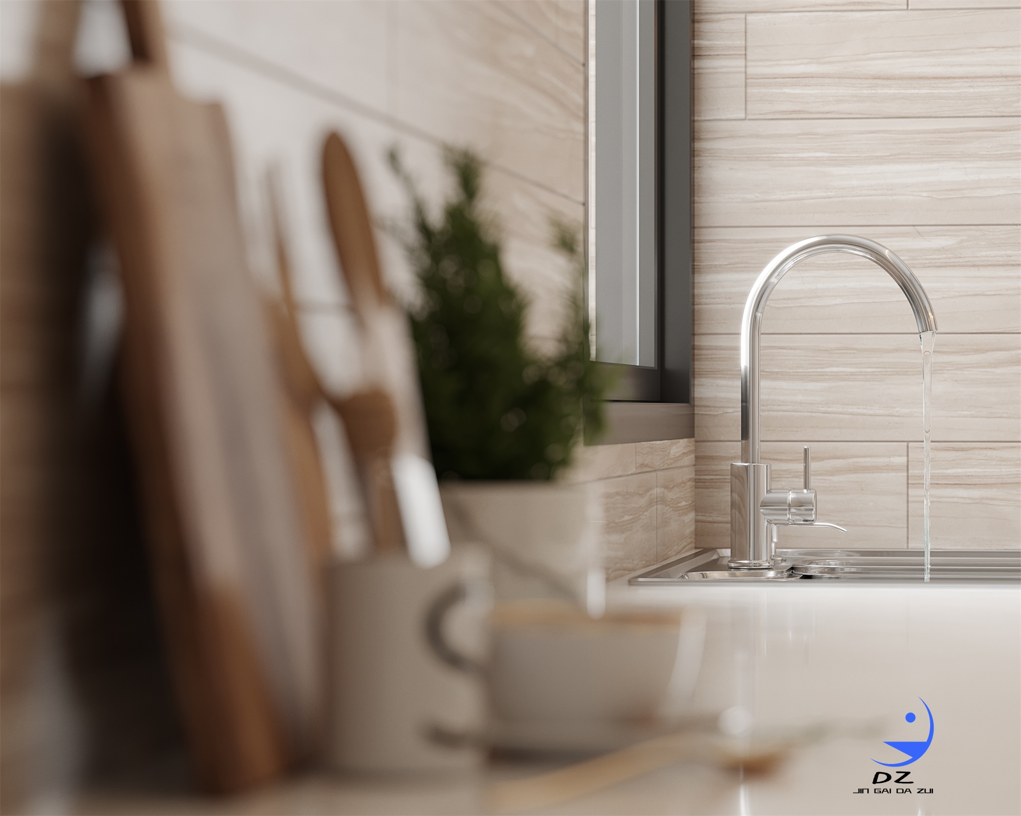 现代黑白系客餐厅卧室过道效果图-26