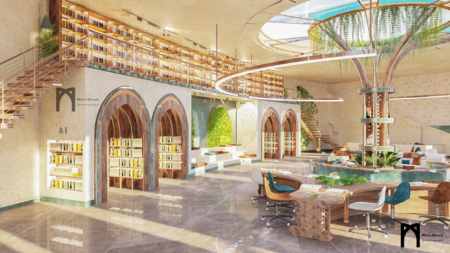 Moltaqa 文化中心图书馆丨埃及开罗丨Maha Ahmed-9