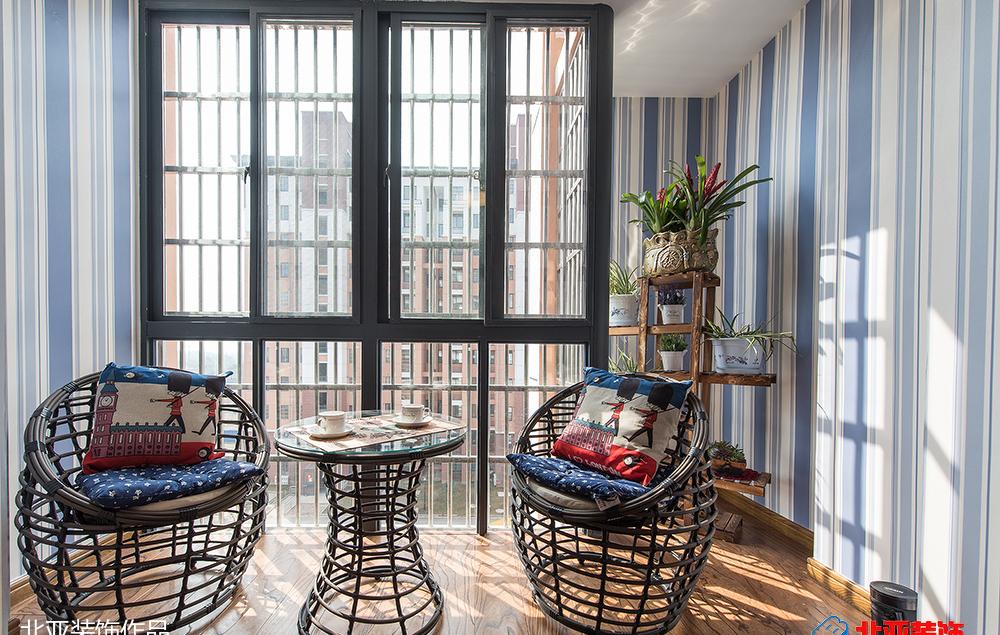 地中海风格 120㎡家居设计,白色调与蓝色元素打造浪漫空间-9