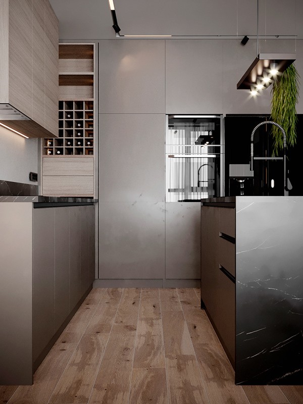 90㎡公寓 高级灰+橘色，百看不厌的组合-3