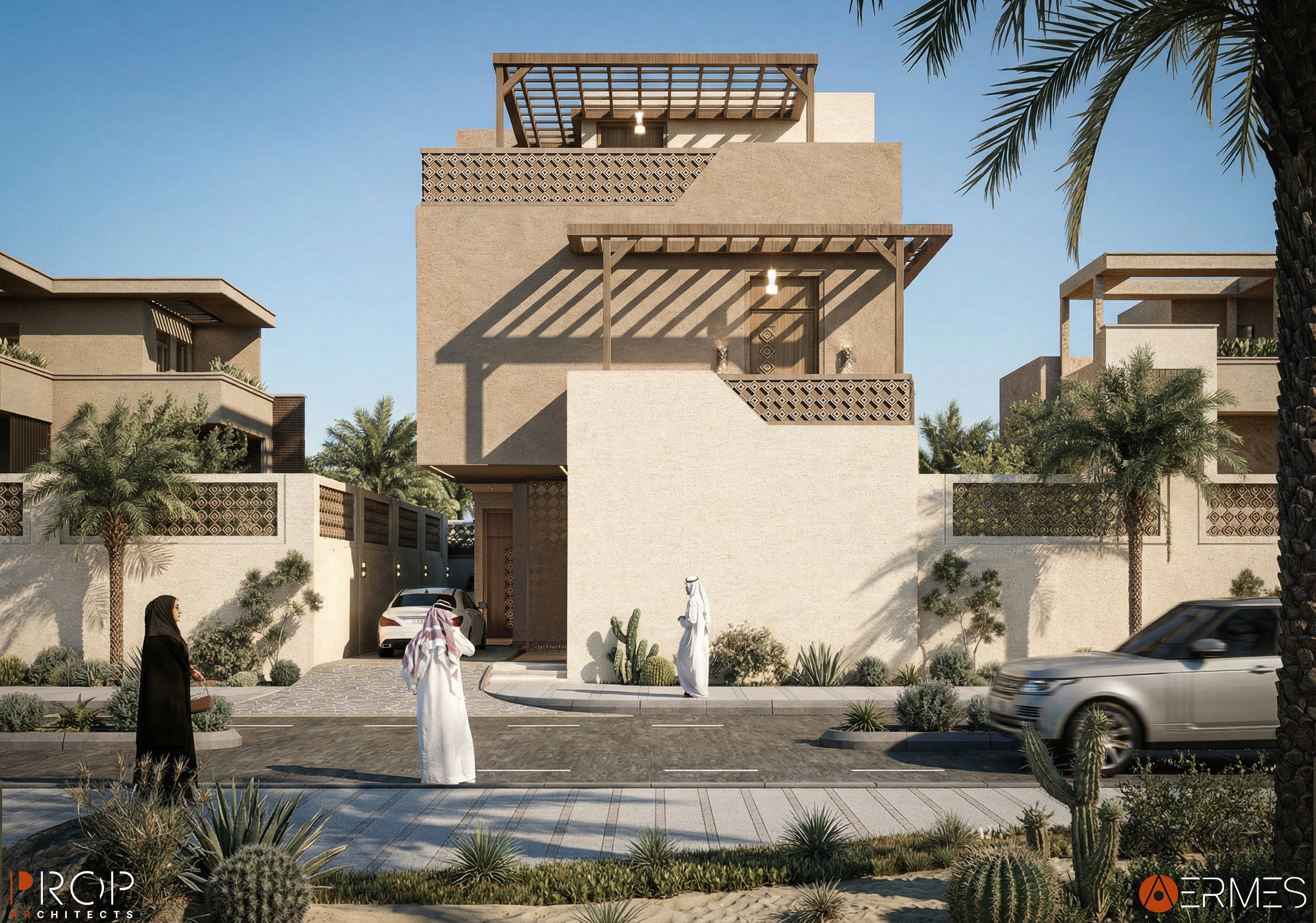 别墅外立面及景观丨沙特阿拉伯丨PROP & AERMES ARCHITECTS-7
