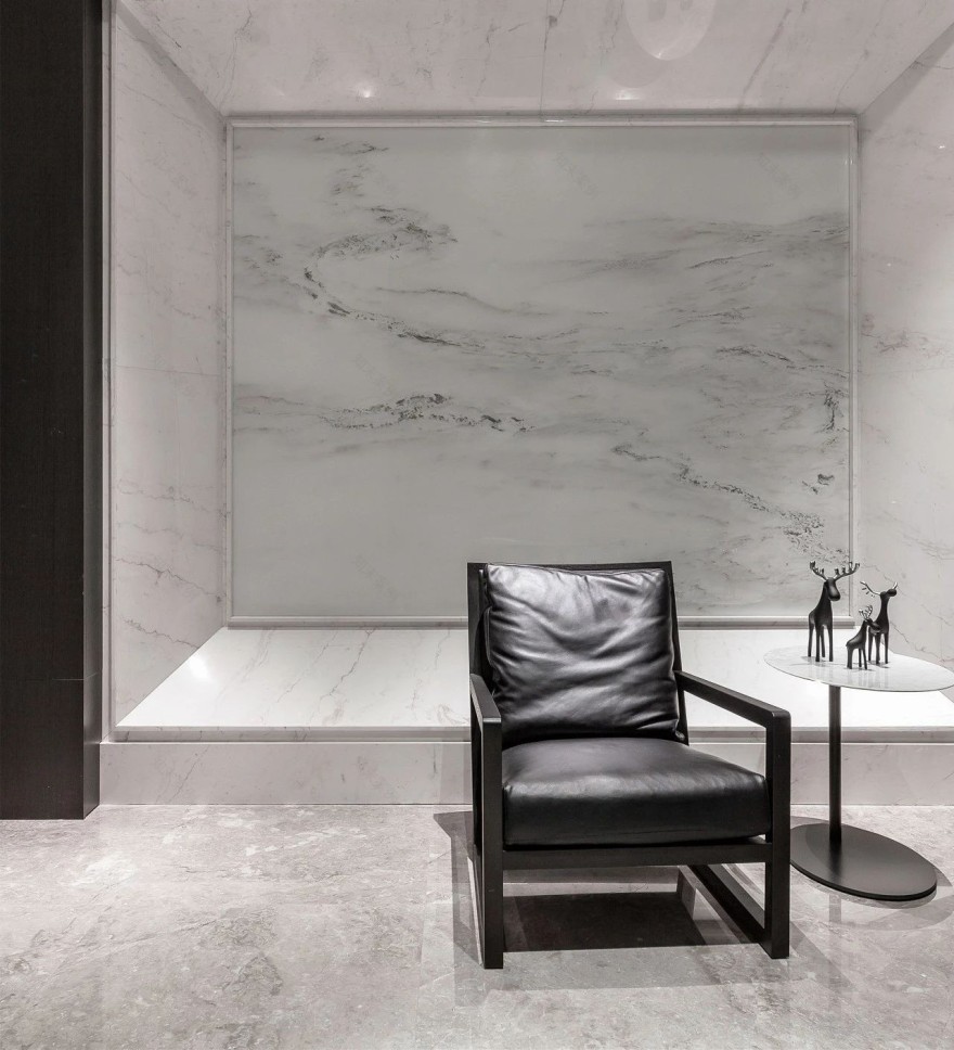 用大理石装点别墅, 黑与白的精致美-27