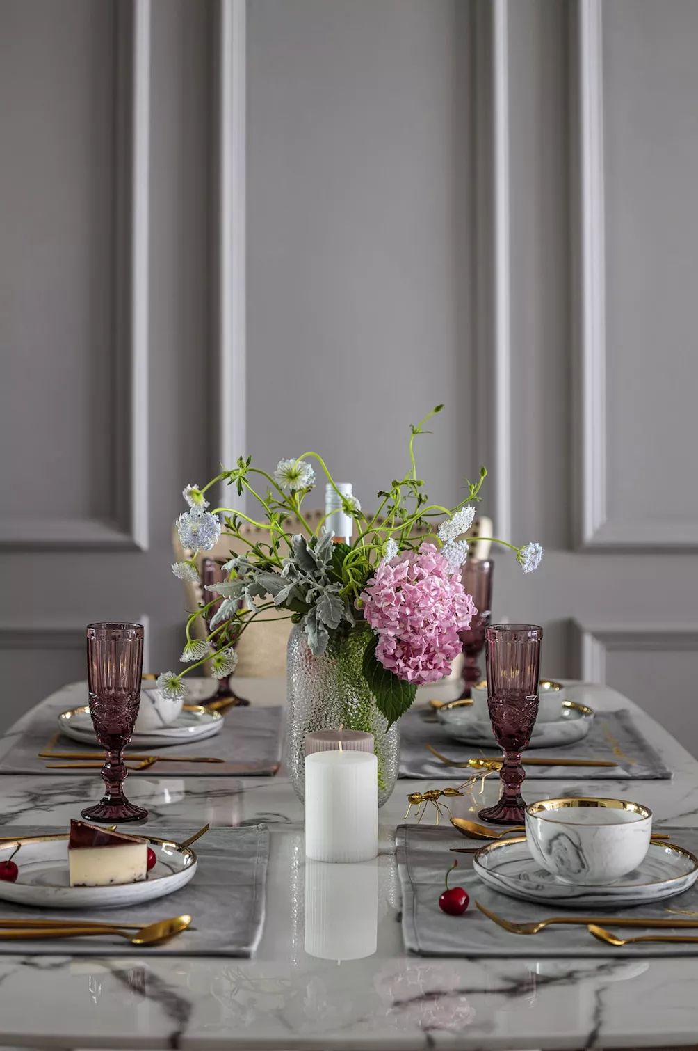 轻奢美式三室两厅，粉色与灰色的浪漫碰撞-34