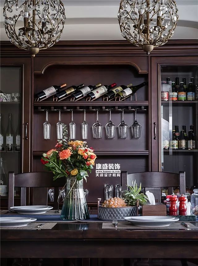 康盛装饰┃180㎡美式复古私宅·一步一景的视觉盛宴-97