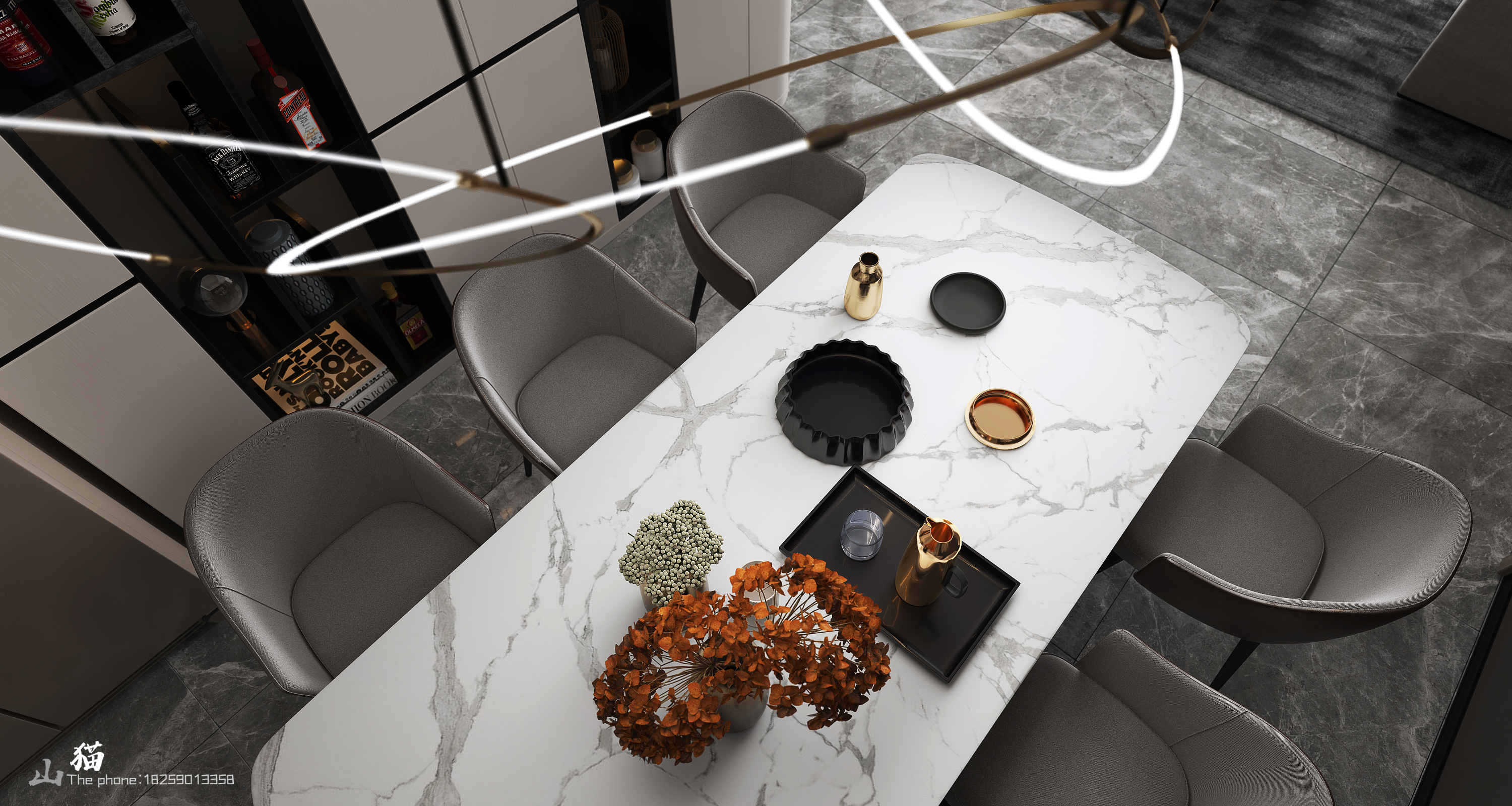 3Dmax18 打造现代居家客餐厅设计-11