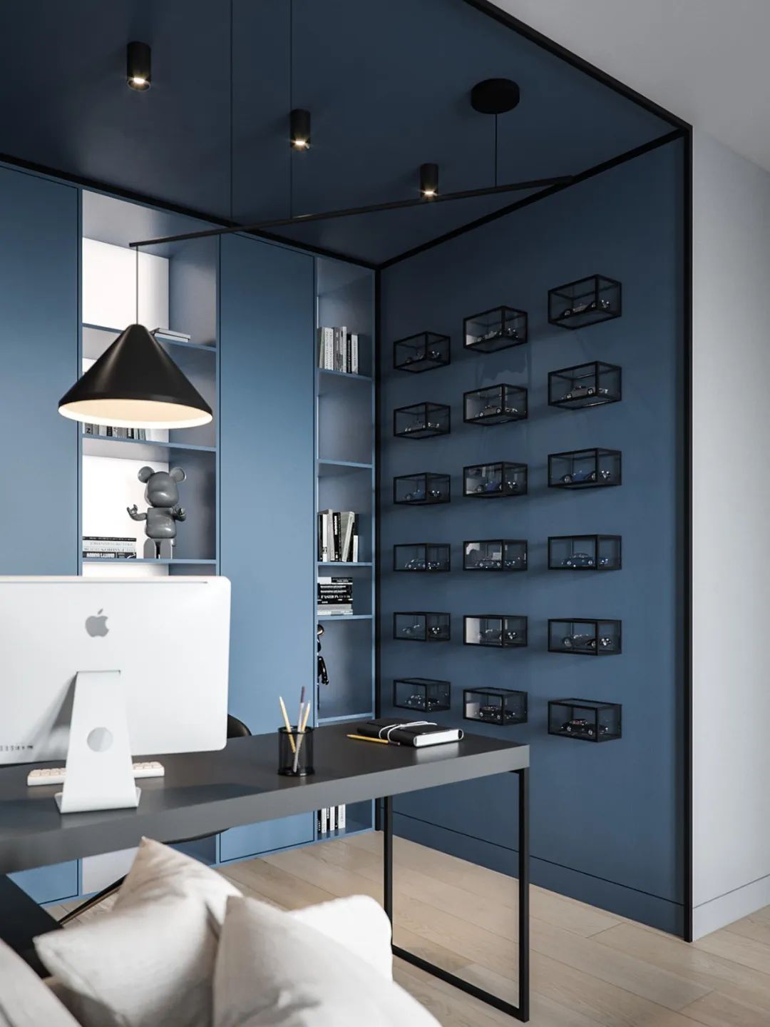 TSAUNYA 工作室现代住宅设计 | 灰木色系蓝色打造精致生活空间-29