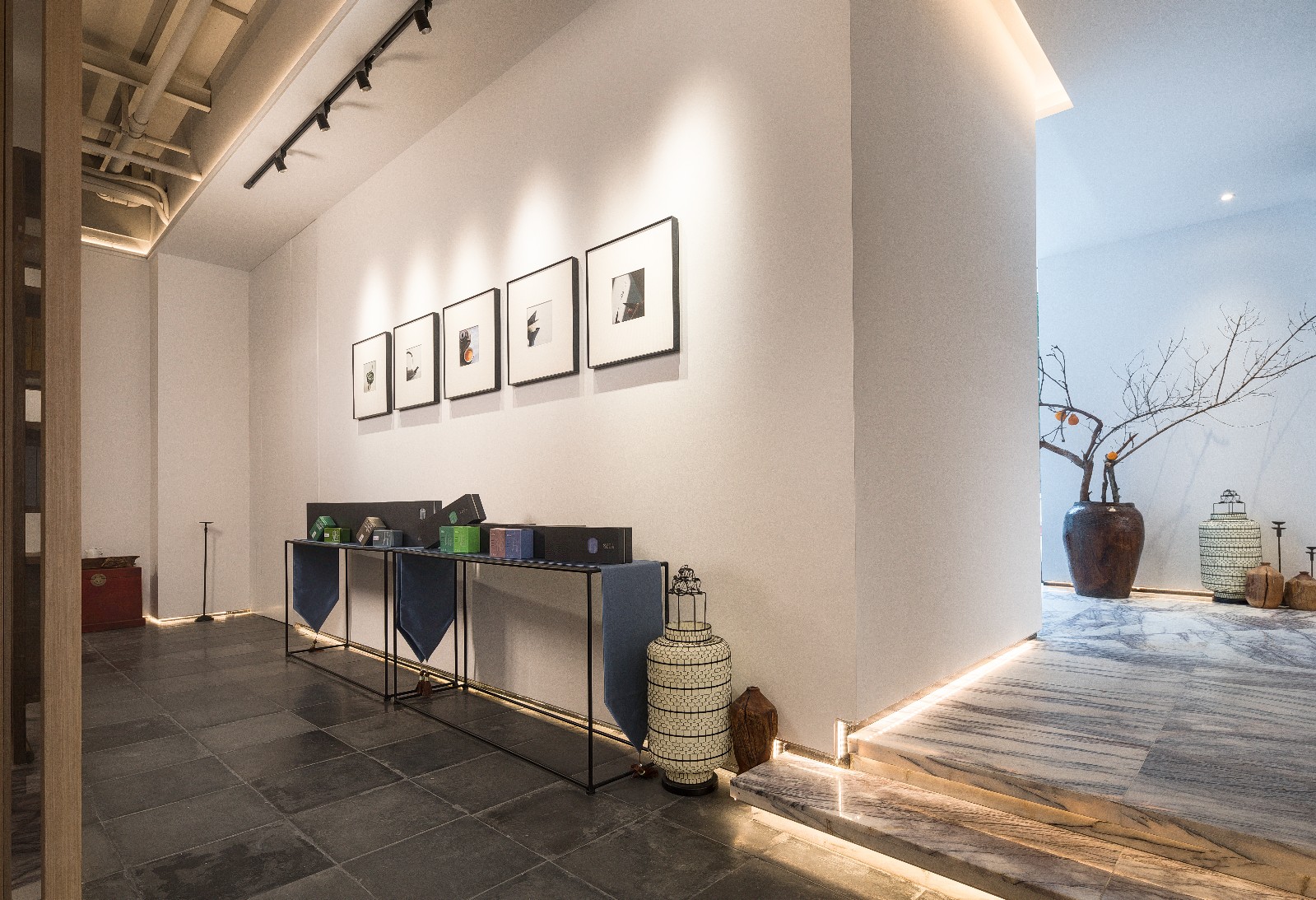 300㎡新中式木质素雅茶空间  林语筑建筑装饰设计-4