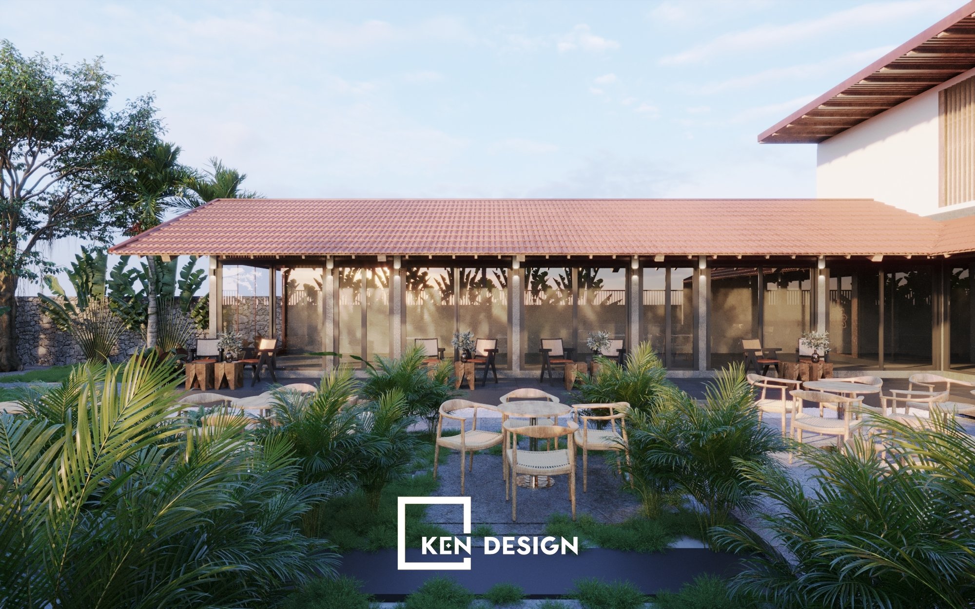 河内花园咖啡馆设计丨越南河内丨KenDesign-30