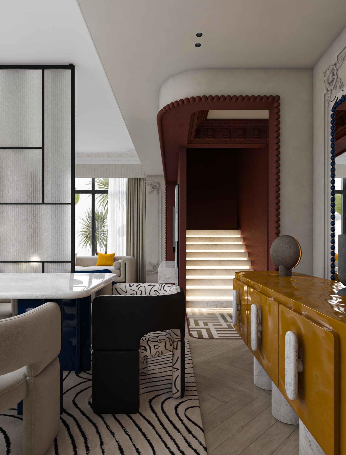 Reception with dining area interior Design-5