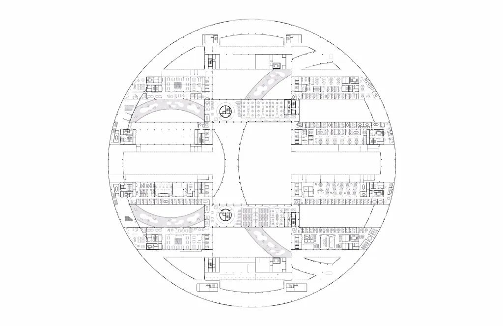 Skolkovo 科学技术研究所东环 | 环形与矩形体块的叠加互动-103