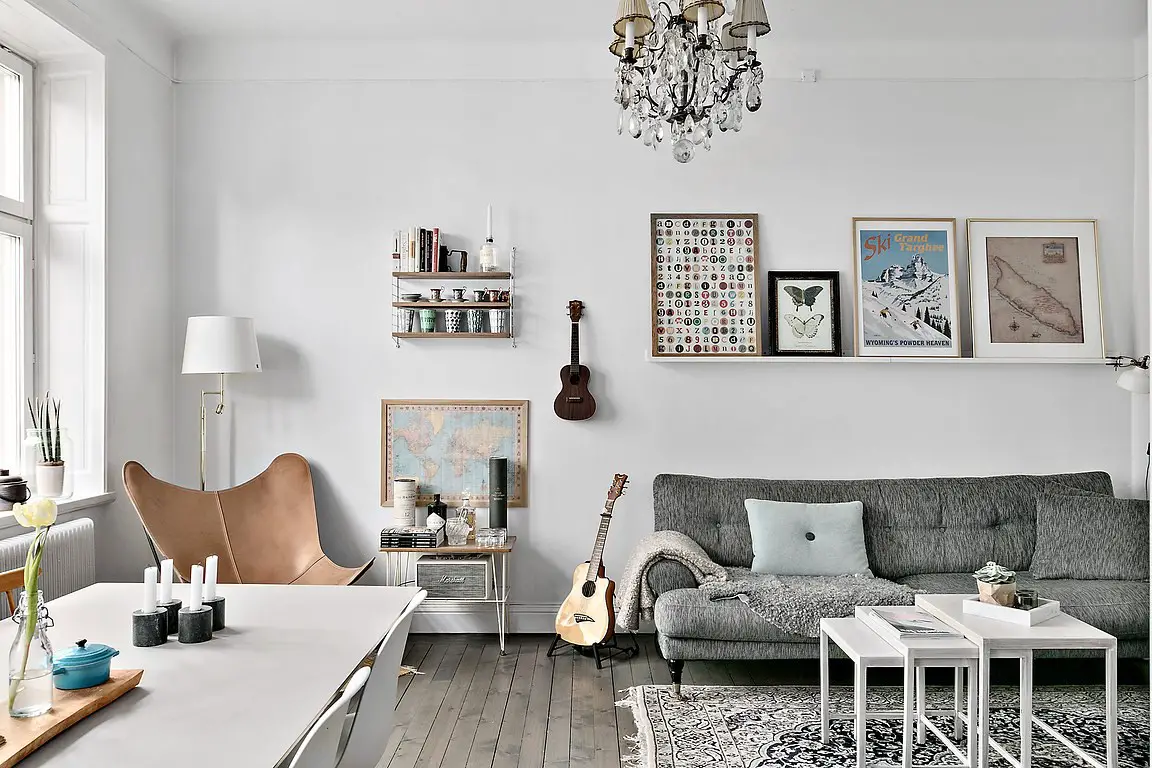 巧用家具打造 52 平米公寓的自行车收纳空间-2