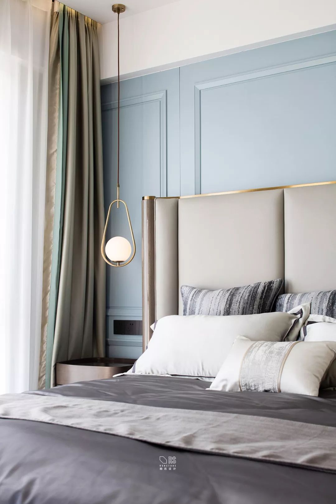 《沁绿》现代美式空间,温馨地中海蓝-27