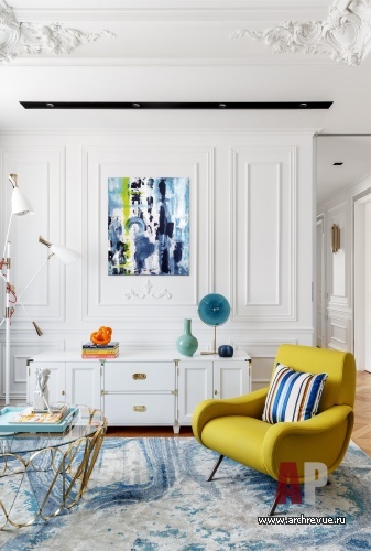 3室法式经典风彩色点缀公寓室内设计丨俄罗斯莫斯科丨Сальберг  Вачнадзе Оксана-19