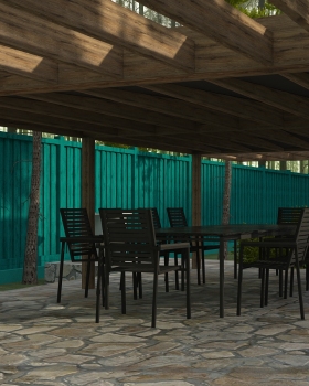 Gazebo and playground in Moscow